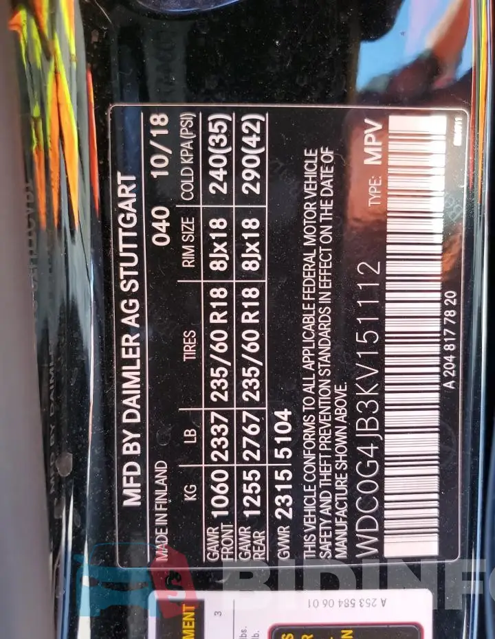 WDC0G4JB3KV151112 Photo# 12