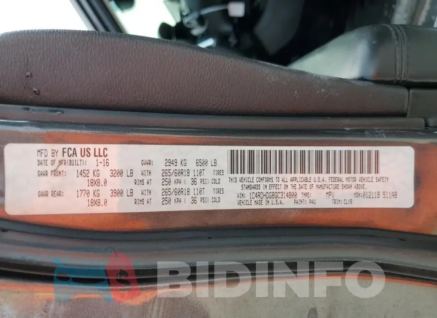 1C4RDHDG8GC314800 Photo# 14