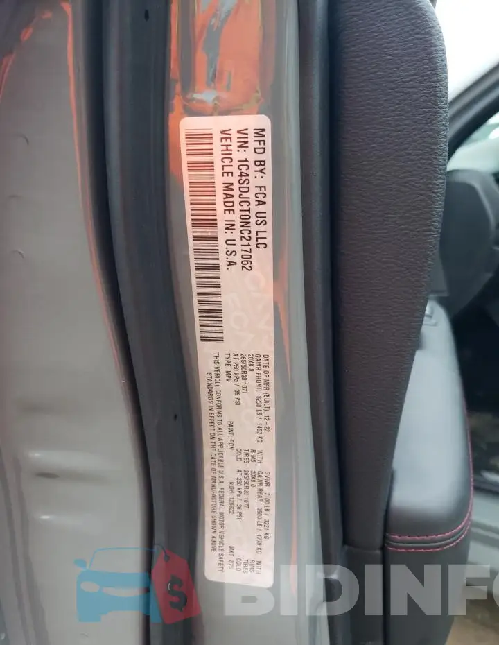 1C4SDJCT0NC217062 Photo# 13