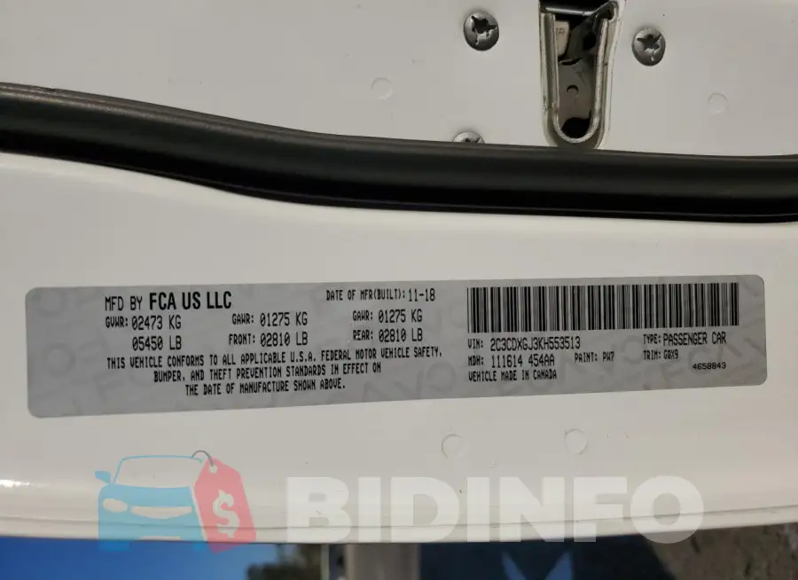 2C3CDXGJ3KH553513 Photo# 12