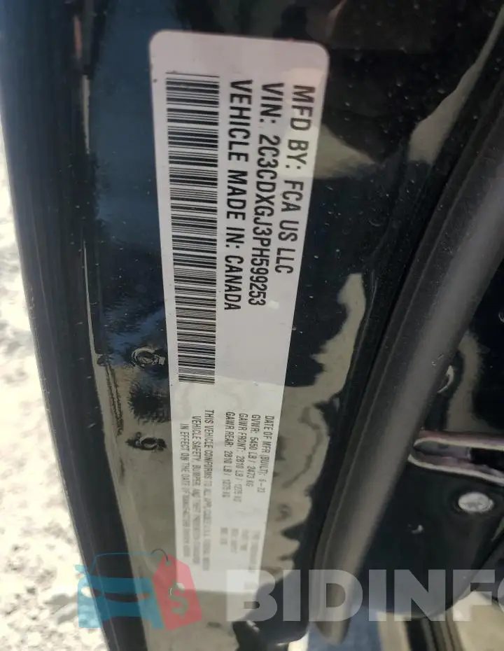 2C3CDXGJ3PH599253 Photo# 12