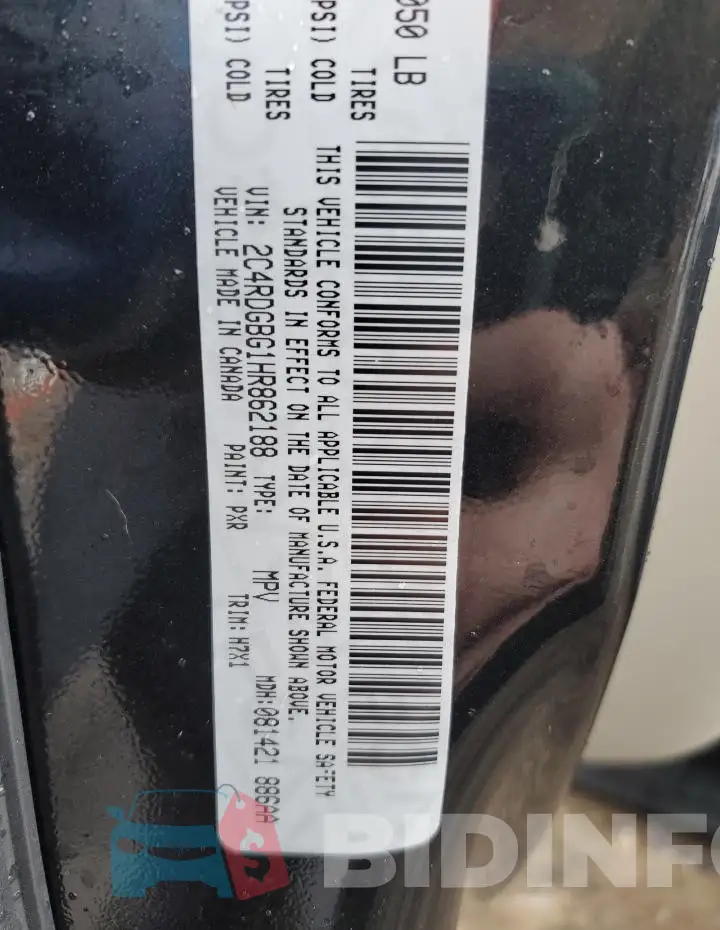 2C4RDGBG1HR862188 Photo# 13