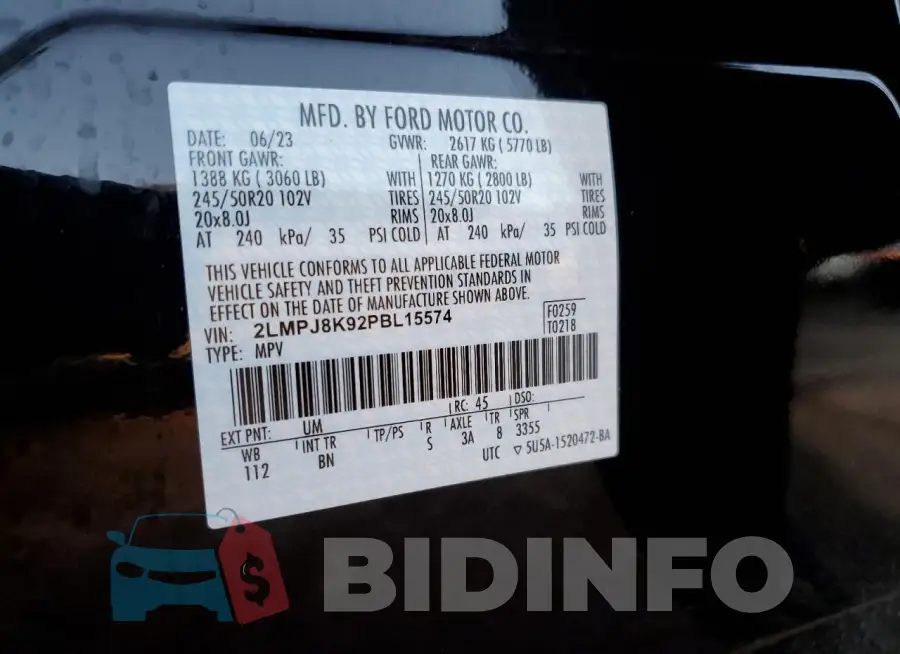 2LMPJ8K92PBL15574 Photo# 12