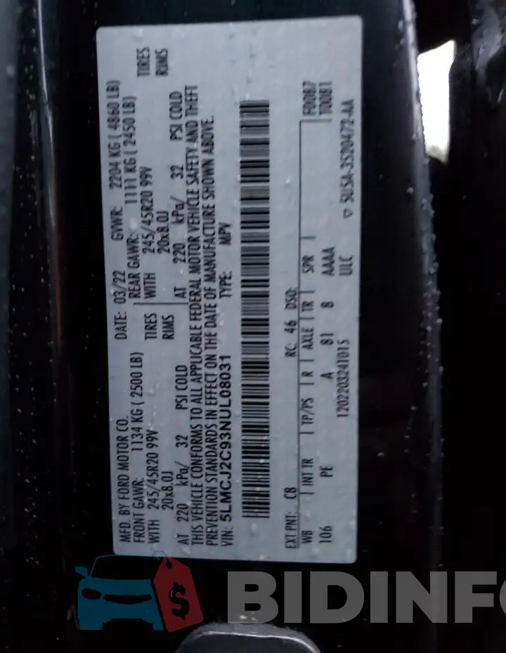 5LMCJ2C93NUL08031 Photo# 12