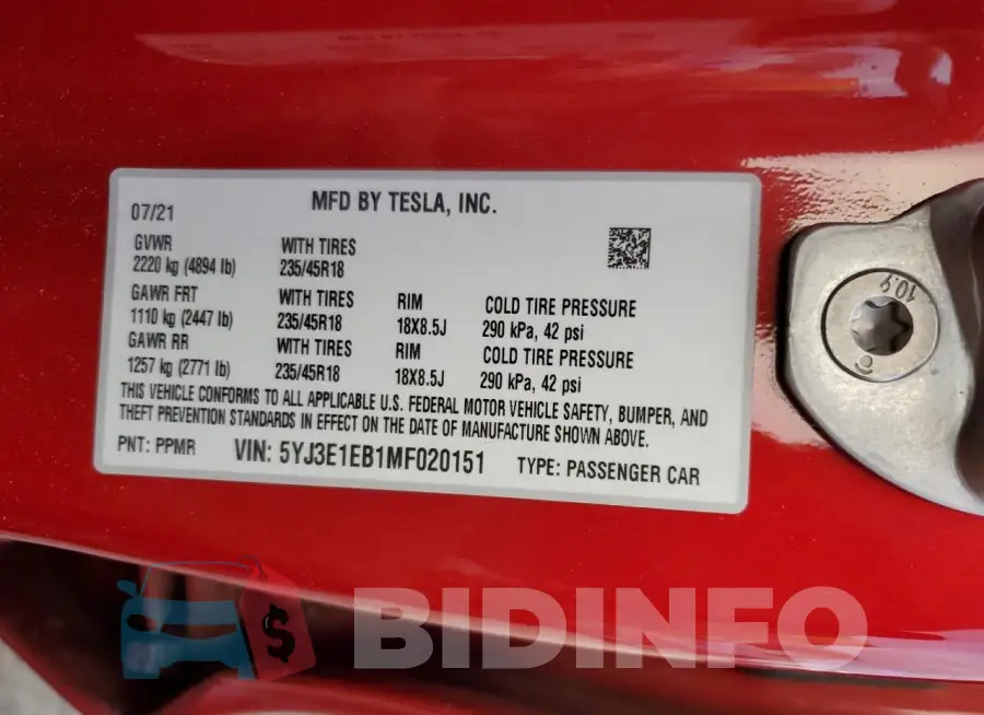 5YJ3E1EB1MF020151 Photo# 13