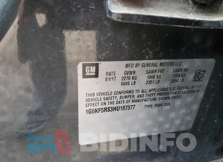 1G6KF5RS3HU187377 Photo# 12