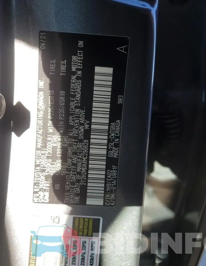 2T2HZMDAXMC290628 Photo# 12