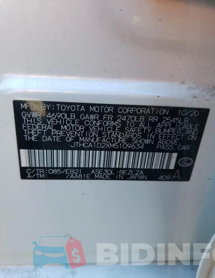 JTHCA1D2XM5109634 Photo# 12