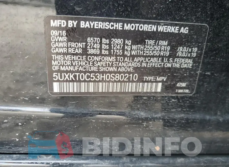5UXKT0C53H0S80210 Photo# 13
