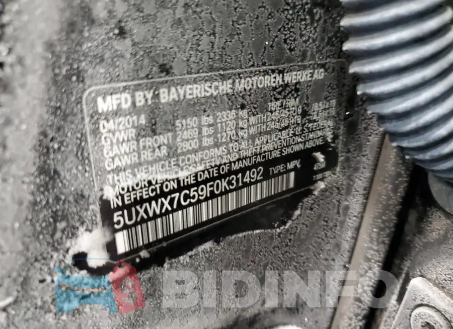 5UXWX7C59F0K31492 Photo# 12