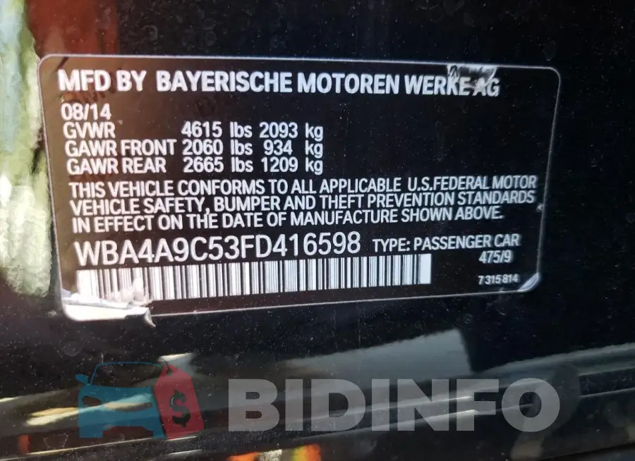 WBA4A9C53FD416598 Photo# 12