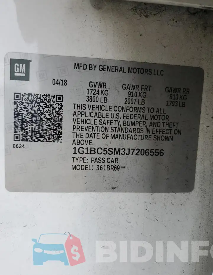 1G1BC5SM3J7206556 Photo# 13