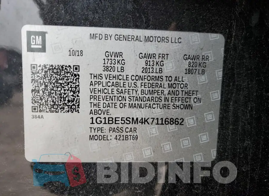 1G1BE5SM4K7116862 Photo# 12