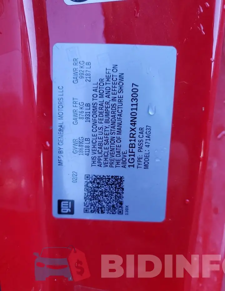 1G1FB1RX4N0113007 Photo# 12