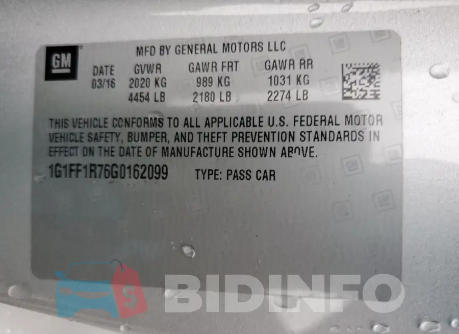 1G1FF1R76G0162099 Photo# 12