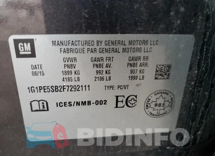 1G1PE5SB2F7292111 Photo# 13