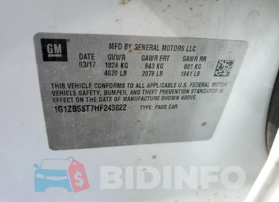 1G1ZB5ST7HF243022 Photo# 13