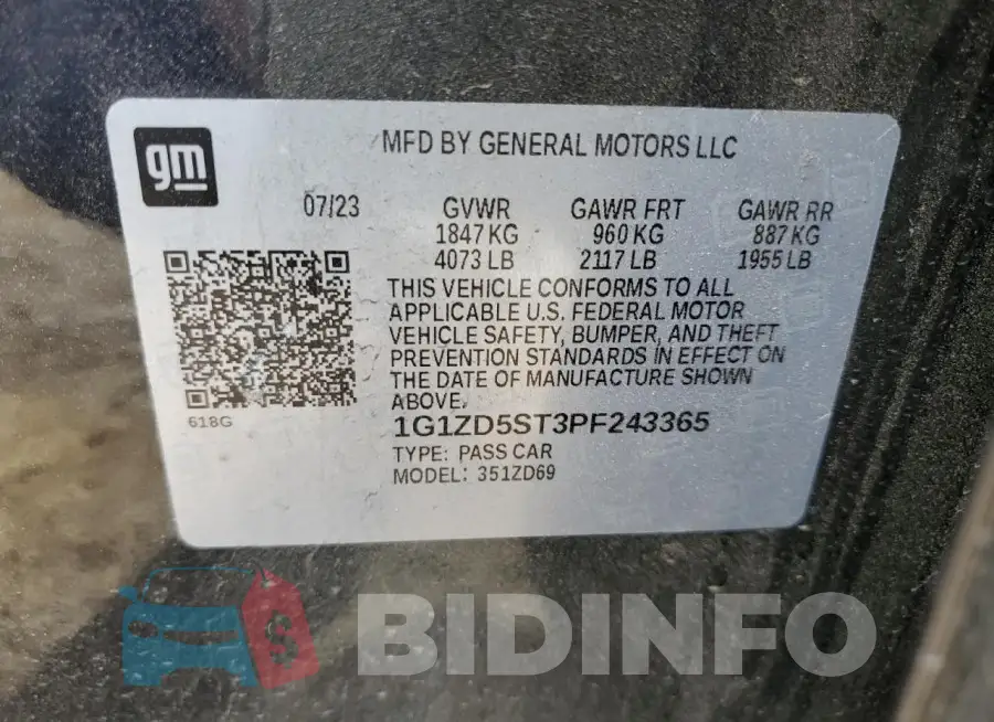 1G1ZD5ST3PF243365 Photo# 12