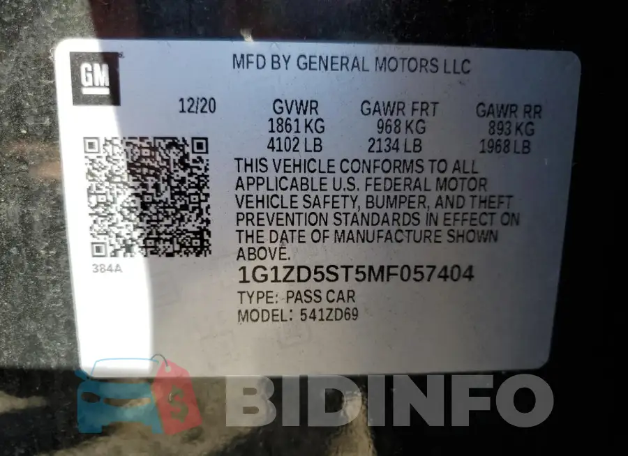 1G1ZD5ST5MF057404 Photo# 12