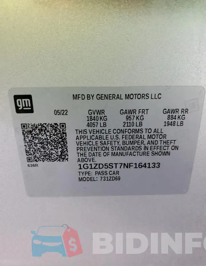 1G1ZD5ST7NF164133 Photo# 12