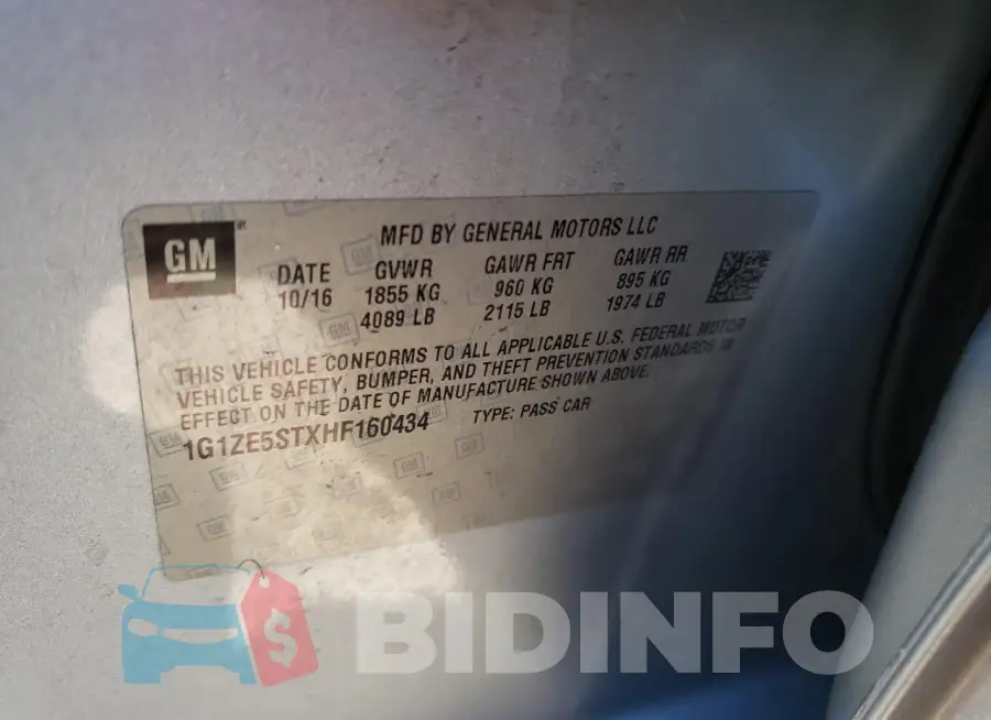 1G1ZE5STXHF160434 Photo# 12