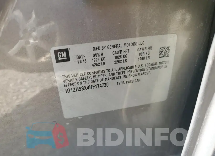 1G1ZH5SX4HF174730 Photo# 14
