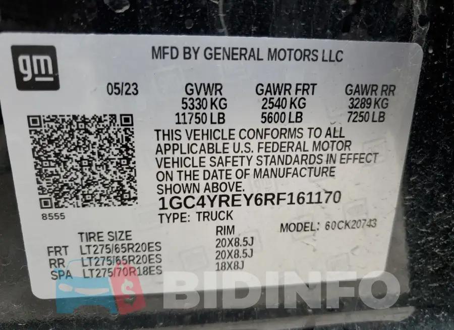 1GC4YREY6RF161170 Photo# 12