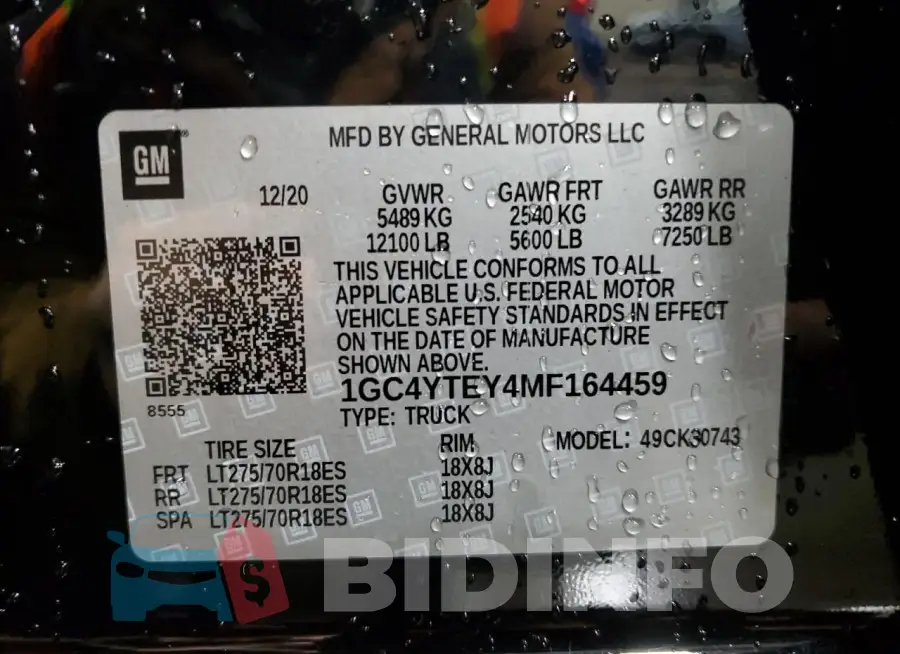1GC4YTEY4MF164459 Photo# 12