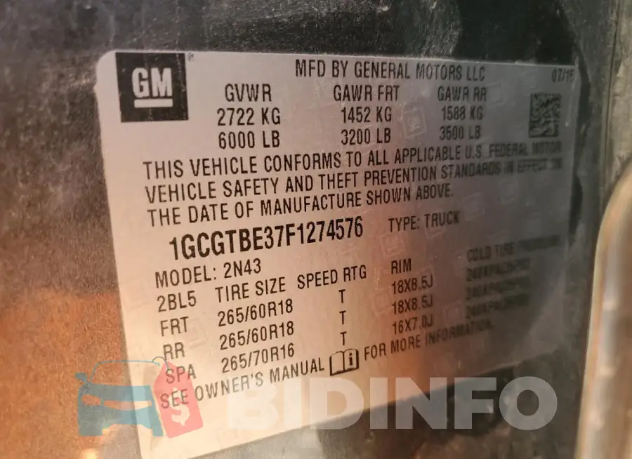 1GCGTBE37F1274576 Photo# 12