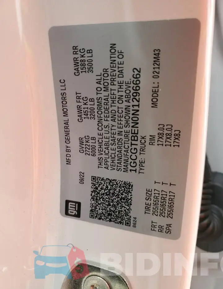 1GCGTBEN0N1296662 Photo# 13