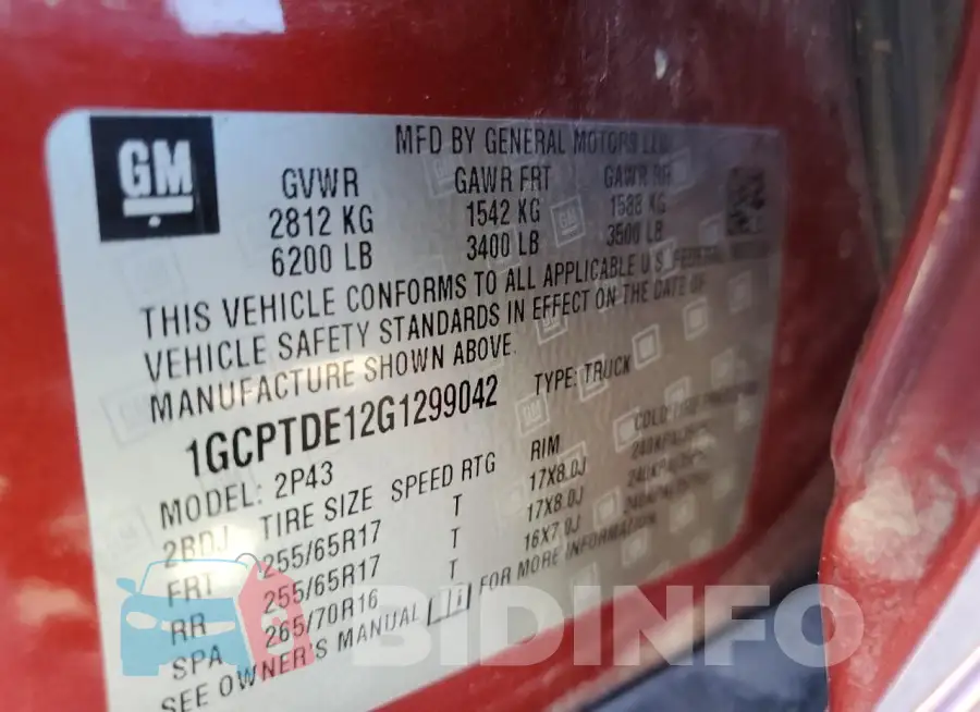 1GCPTDE12G1299042 Photo# 12