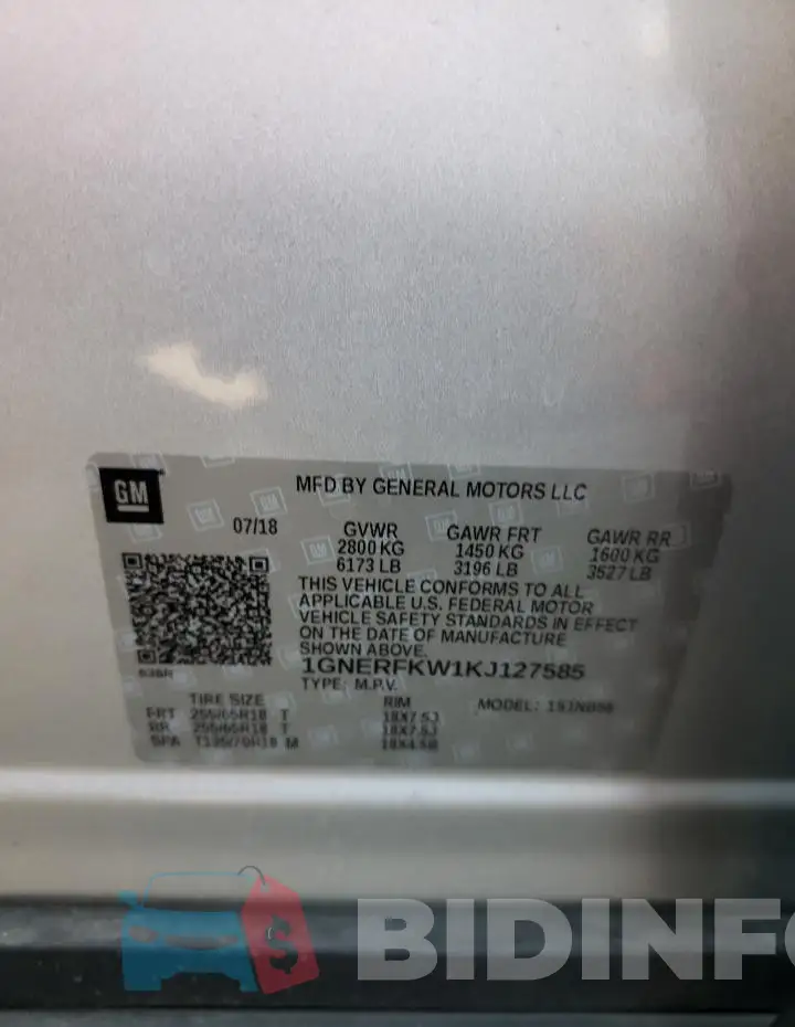 1GNERFKW1KJ127585 Photo# 13
