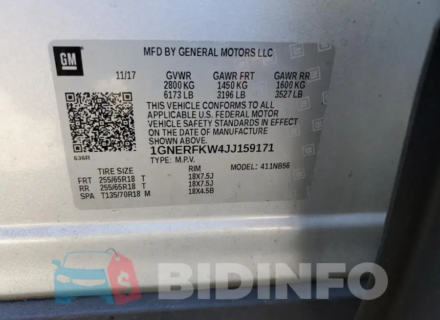 1GNERFKW4JJ159171 Photo# 12