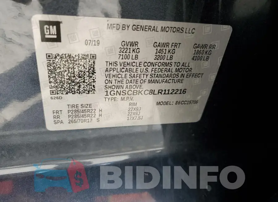1GNSCBKC8LR112216 Photo# 12