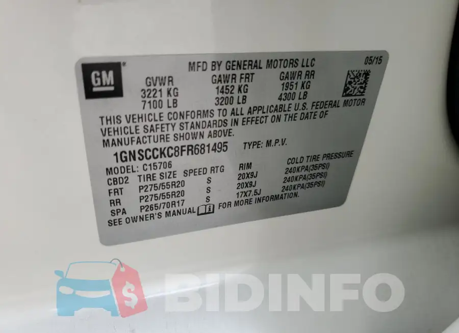 1GNSCCKC8FR681495 Photo# 13