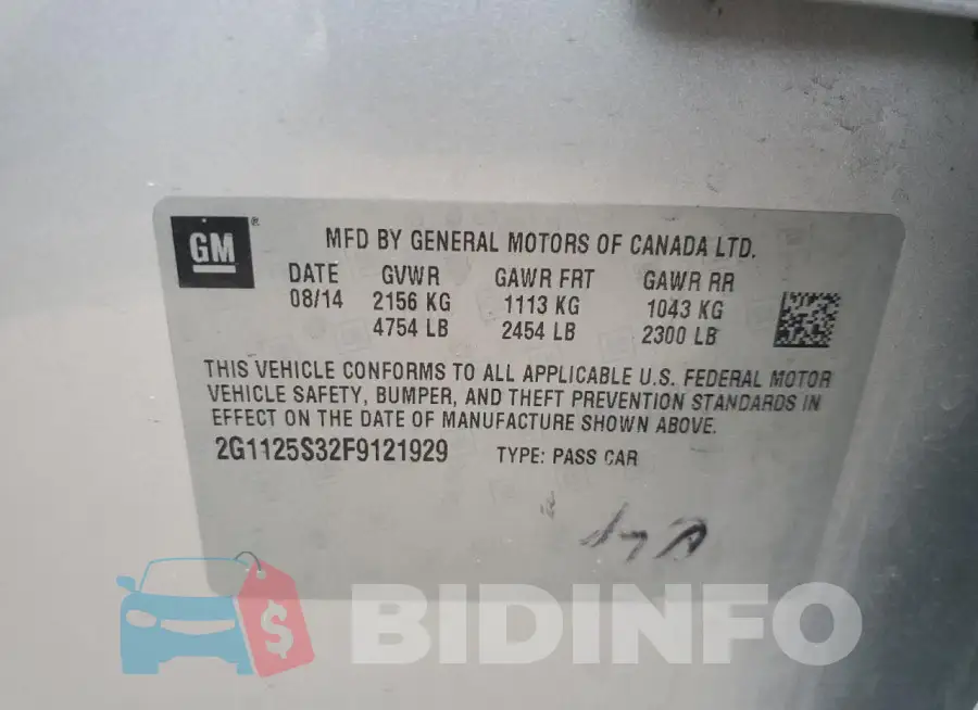 2G1125S32F9121929 Photo# 12