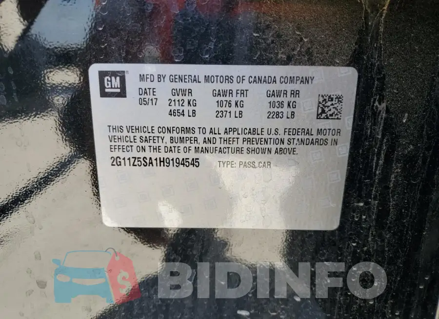 2G11Z5SA1H9194545 Photo# 12
