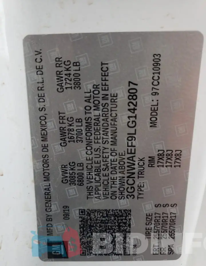 3GCNWAEF9LG142807 Photo# 12