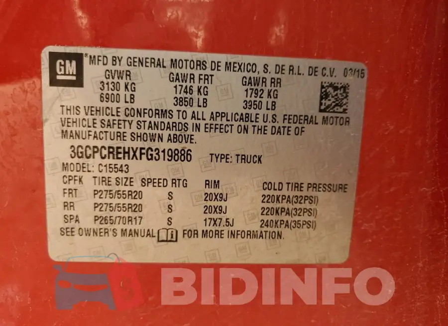 3GCPCREHXFG319886 Photo# 12