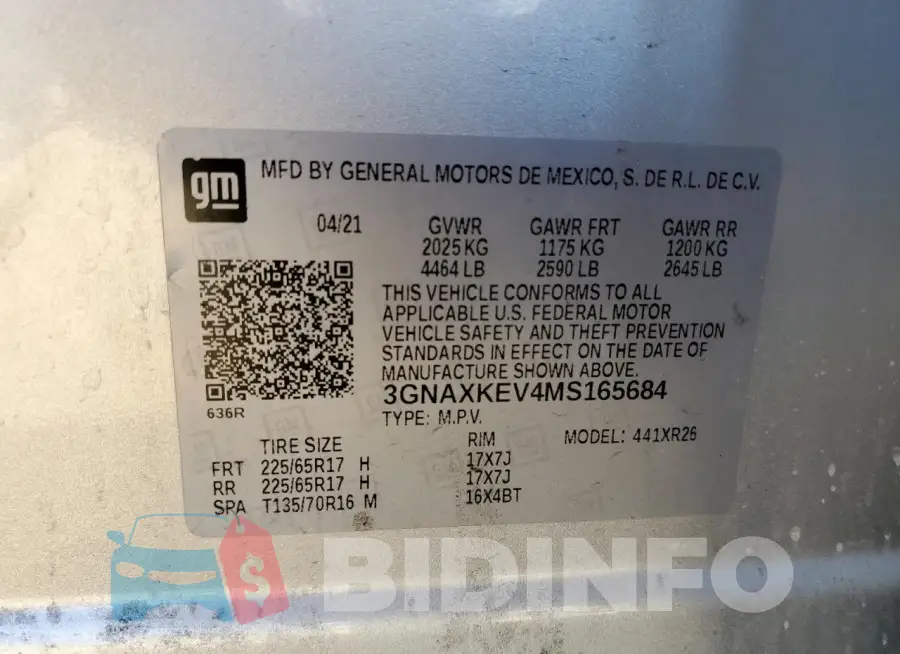 3GNAXKEV4MS165684 Photo# 13