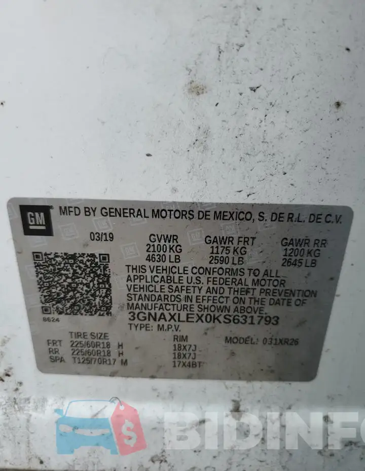 3GNAXLEX0KS631793 Photo# 12