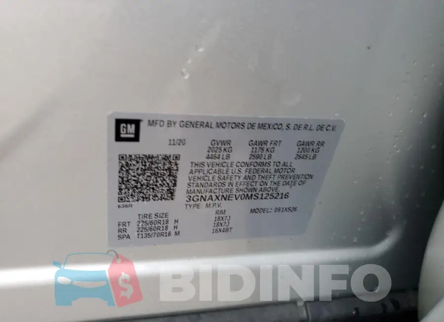 3GNAXNEV0MS125216 Photo# 12