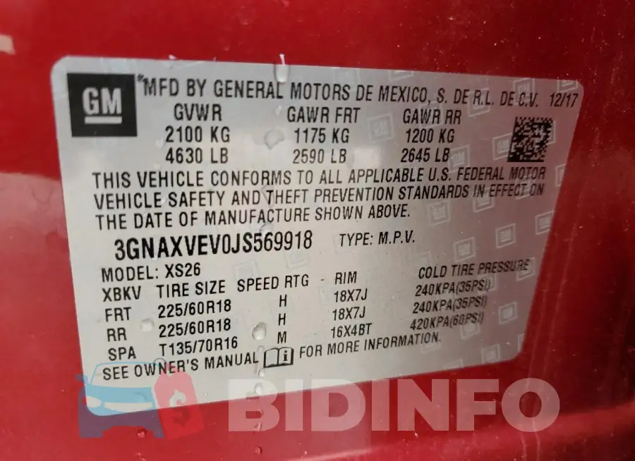 3GNAXVEV0JS569918 Photo# 14