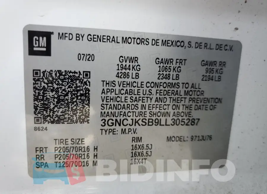 3GNCJKSB9LL305287 Photo# 13