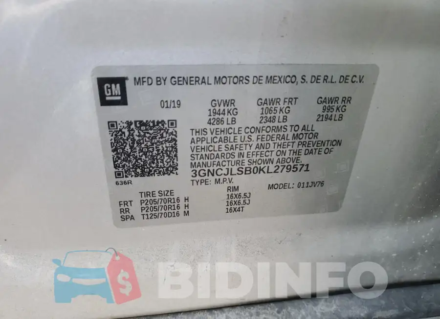 3GNCJLSB0KL279571 Photo# 13