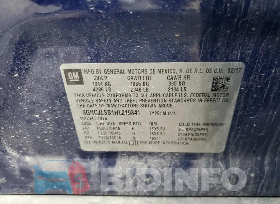 3GNCJLSB1HL219341 Photo# 12