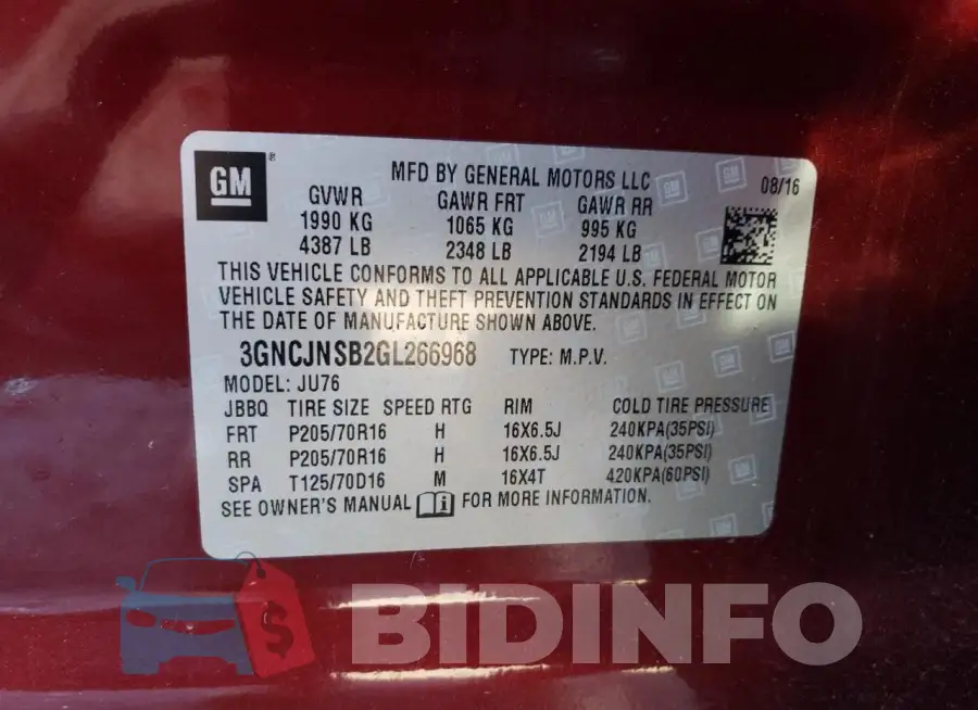 3GNCJNSB2GL266968 Photo# 12