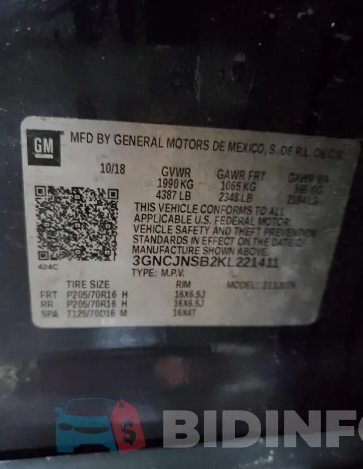 3GNCJNSB2KL221411 Photo# 13