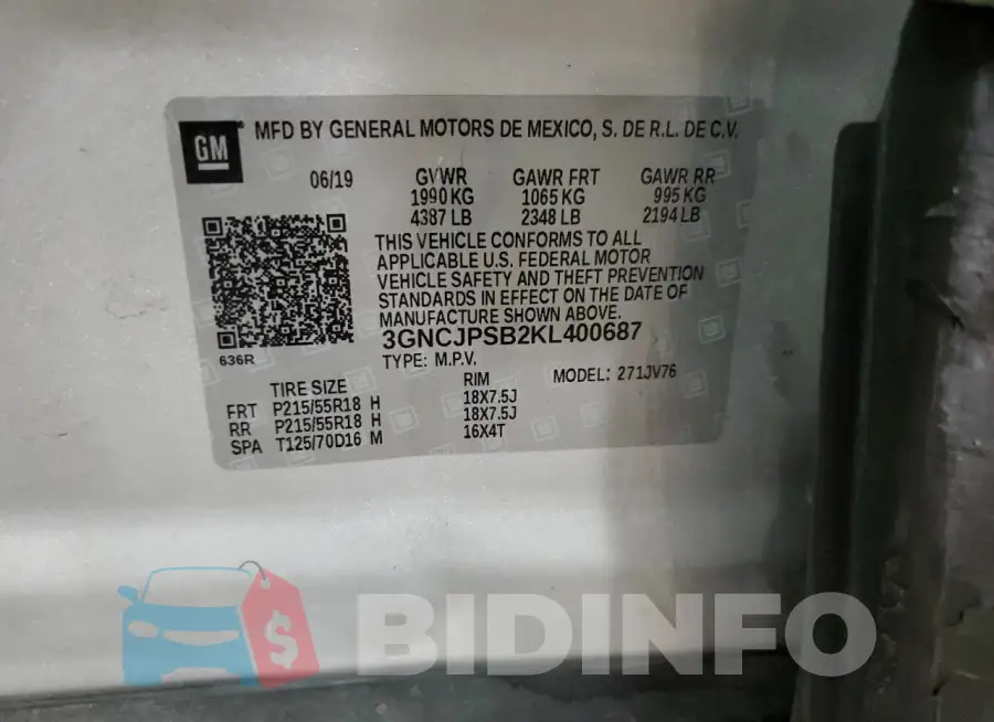 3GNCJPSB2KL400687 Photo# 13