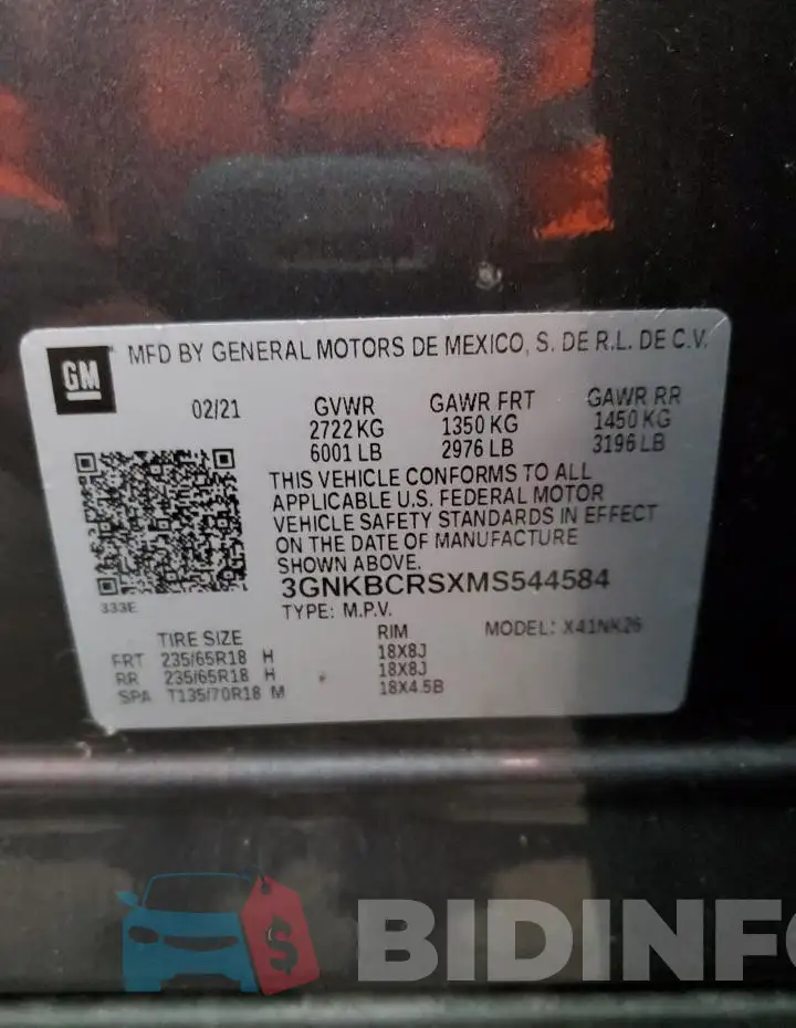 3GNKBCRSXMS544584 Photo# 12